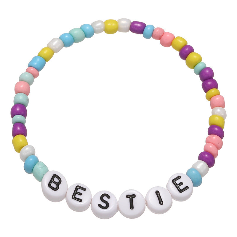 Simple Style Irregular Glass Letter Beads Kid's Bracelet Set