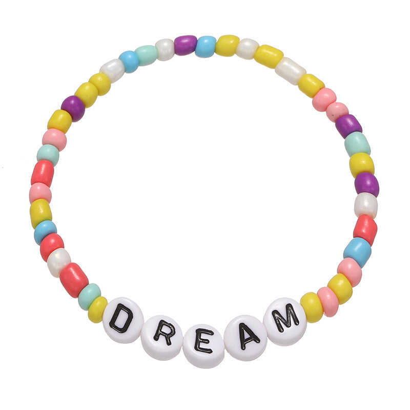 Simple Style Irregular Glass Letter Beads Kid's Bracelet Set