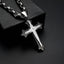 Original Design Men's Stainless Steel Cross Pendant with Rhinestones