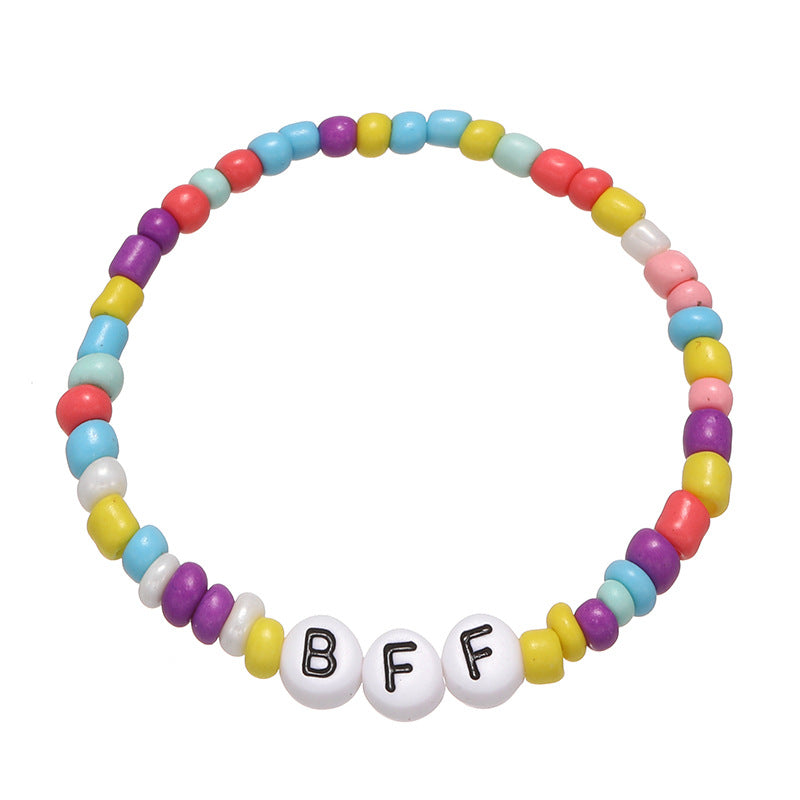 Simple Style Irregular Glass Letter Beads Kid's Bracelet Set