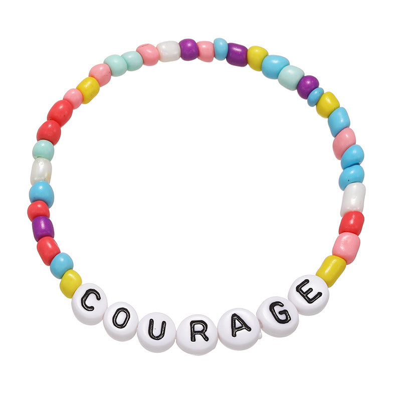 Simple Style Irregular Glass Letter Beads Kid's Bracelet Set