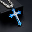 Original Design Men's Stainless Steel Cross Pendant with Rhinestones