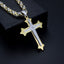 Original Design Men's Stainless Steel Cross Pendant with Rhinestones