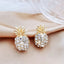 1 Pair Fashion Pineapple Alloy Inlay Artificial Pearls Gold Plated Women'S Ear Studs