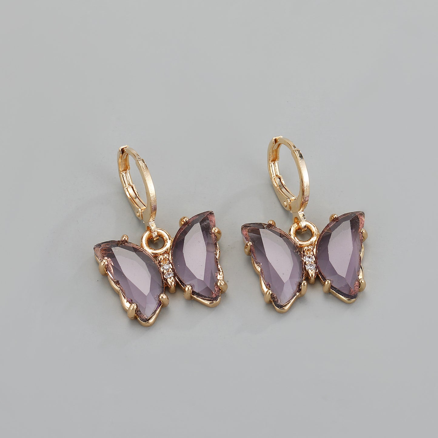 Crystal Butterfly Earrings Exquisite Diamond-studded Glass Earrings