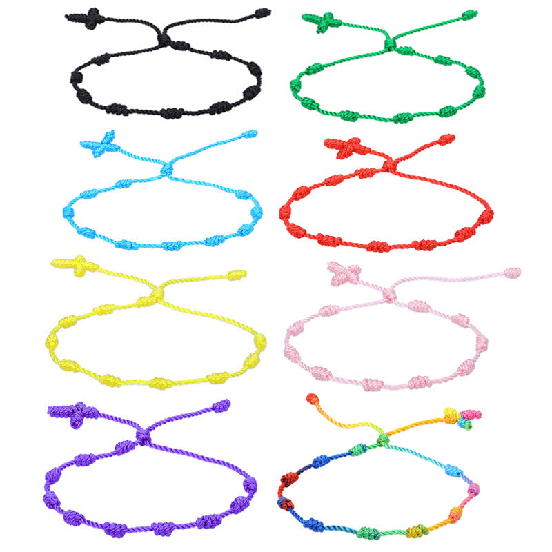 Simple Style Solid Color Silk Thread Braid Unisex Bracelets 1 Piece