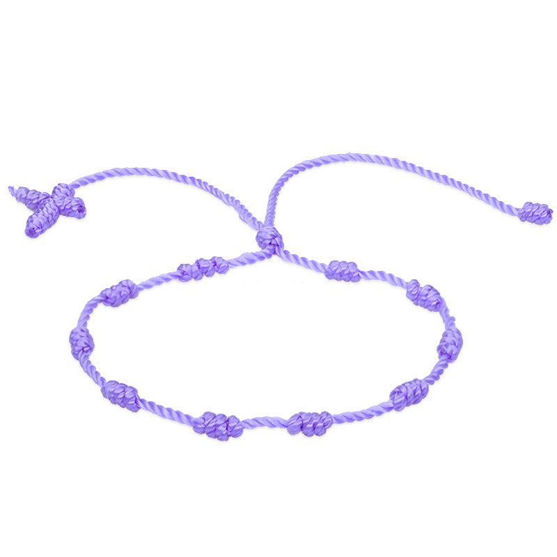 Simple Style Solid Color Silk Thread Braid Unisex Bracelets 1 Piece