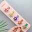 Children's Floral Bow and Rainbow Crown Hairpin Set - 5 Piece Hair Accessories for Girls