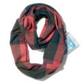 Women's Classic Color Block Imitation Cashmere Scarf with Pocket Zipper