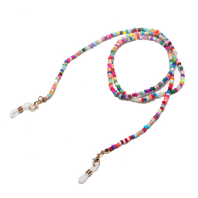 Fashion Handmade Mixed Color Rice Bead Eyewear and Mask Chain