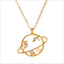 Fashion Alloy Plated Hollow Planet Pendant Necklace