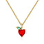 New Sweet Crystal Necklace  Grape Apple Pendant Small Fresh Fruit Necklace