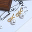 Retro Fashion Pearl Geometric Chain Earrings