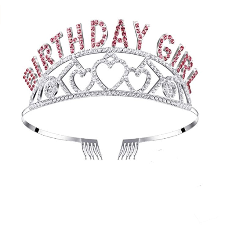 Women's Classic Crown Alloy Hair Band and Sparkling Diamond Party Headband Set