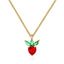 New Sweet Crystal Necklace  Grape Apple Pendant Small Fresh Fruit Necklace