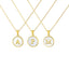 Fashion Stainless Steel Round Shell 26 Letter Pendant Necklace in Gold