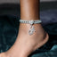 Customized Hip-Hop Silver Diamond Initials Anklet - Heart Letter Chain Jewelry for Women