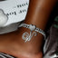 Customized Hip-Hop Silver Diamond Initials Anklet - Heart Letter Chain Jewelry for Women