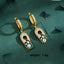 2 Pieces Devil's Eye Inlay Zircon 18K Gold Plated Drop Earrings