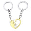 2 Piece Heart Shape Cat Stainless Steel Pendant Keychain Necklace Set