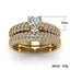 2 Pieces Fashion Alloy Rhinestone Inlay Couple Rings Set