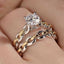 2 Piece Fashion Rhinestone Inlay Alloy Chain Women's Rings Set - Gold and Silver Tone