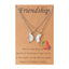 2 Piece Butterfly Alloy Enamel Pendant Necklace Set