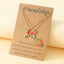 2 Piece Butterfly Alloy Enamel Pendant Necklace Set