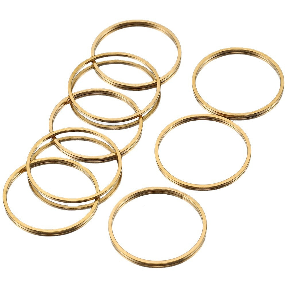 20 PCS Stainless Steel Solid Color Jewelry Buckle and Seamless Metal Hoop for DIY Accessories (8-40mm)