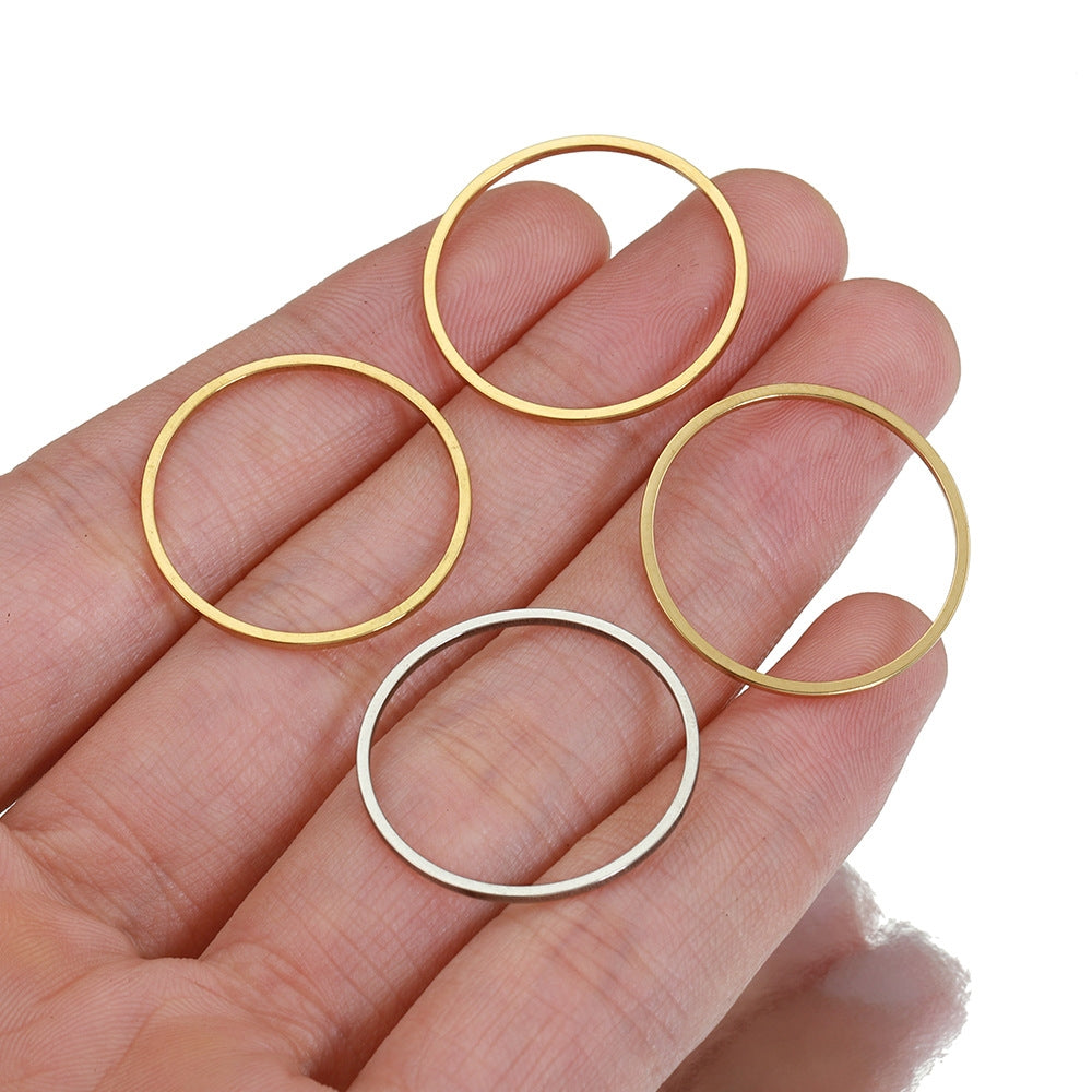 20 PCS Stainless Steel Solid Color Jewelry Buckle and Seamless Metal Hoop for DIY Accessories (8-40mm)