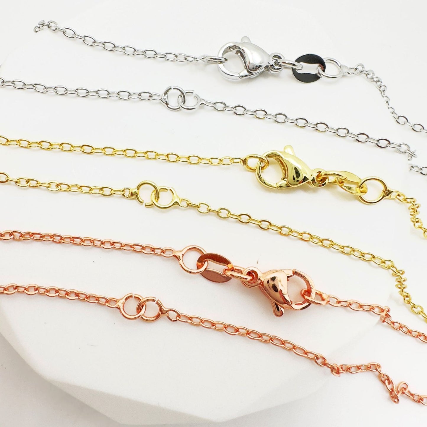 20 PCS Copper O-Link Chain Necklace Jewelry Accessories 18k Gold Plated