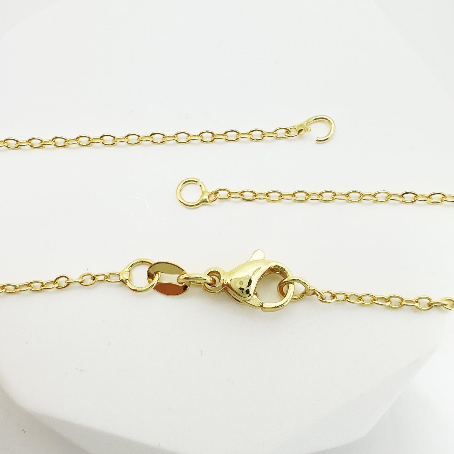 20 PCS Copper O-Link Chain Necklace Jewelry Accessories 18k Gold Plated