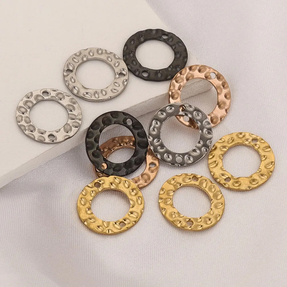 20 PCS Stainless Steel Circle Connector Charms for DIY Jewelry Making