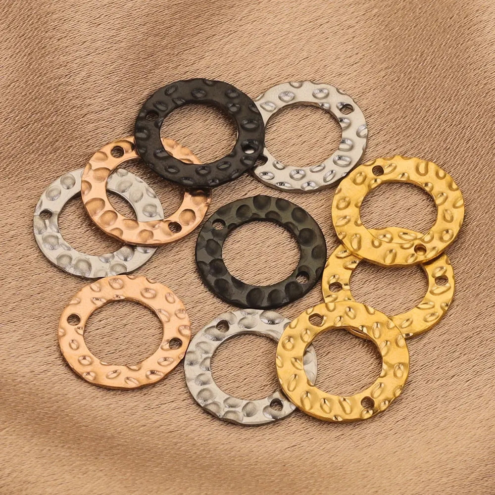 20 PCS Stainless Steel Circle Connector Charms for DIY Jewelry Making