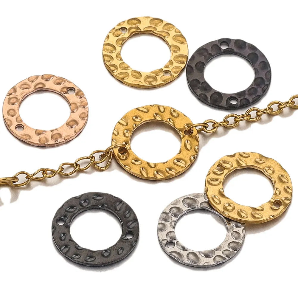 20 PCS Stainless Steel Circle Connector Charms for DIY Jewelry Making
