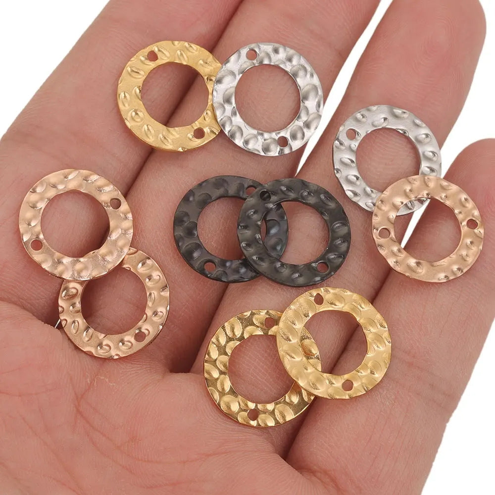 20 PCS Stainless Steel Circle Connector Charms for DIY Jewelry Making