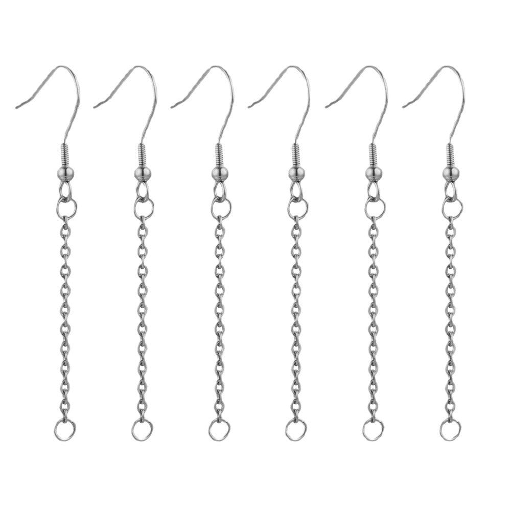 20 PCS Stainless Steel Hook Earring Findings with Extension Chain for DIY Jewelry Making