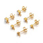 20 PCS Stainless Steel Zircon Round Earring Accessories - Simple Style Gold Plated Bead Hoop Design