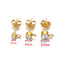 20 PCS Stainless Steel Zircon Round Earring Accessories - Simple Style Gold Plated Bead Hoop Design