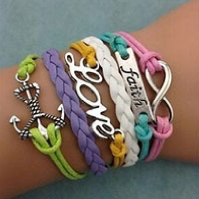 Fashion Animal Heart Shape Alloy Hollow Out Unisex Multi-Layer Friendship Bracelet