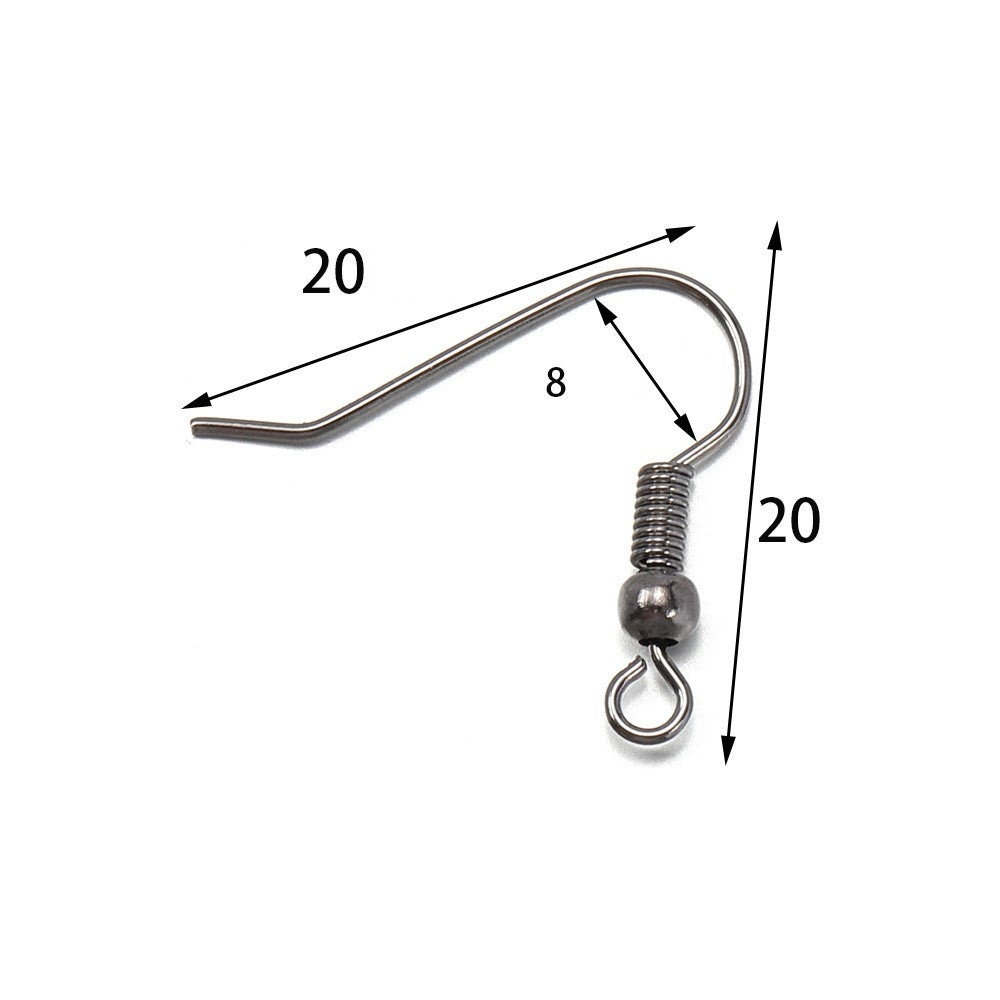 200 Pack 20mm Metal Polished Hook Earring Findings for DIY Jewelry Making