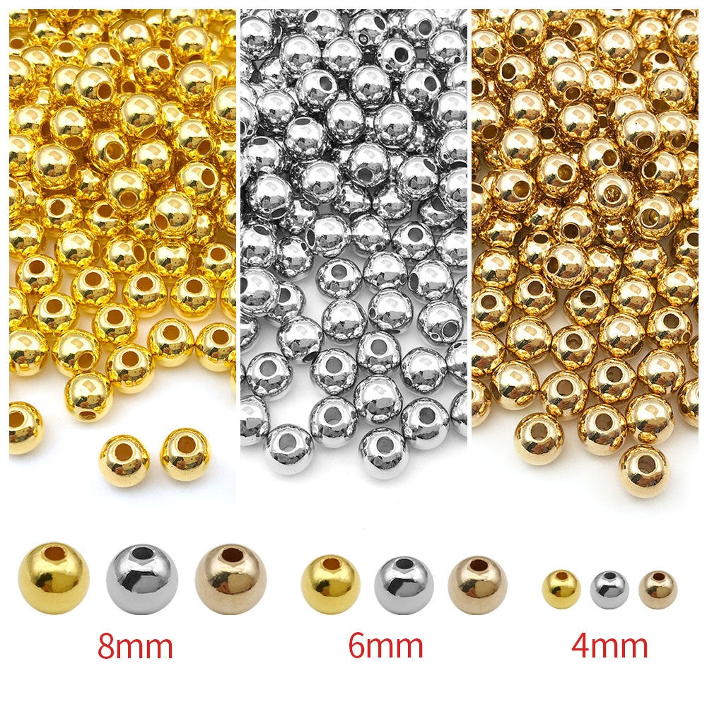 2000 PCs DIY Jewelry Accessories Round Perforated CCB Spacer Beads for Bracelet Making