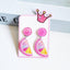 Cute Cactus Rabbit Ice Cream Acrylic Clip-On Earrings for Girls