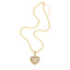 201 Stainless Steel 18K Gold Plated Heart Shape Zircon Pendant Necklace