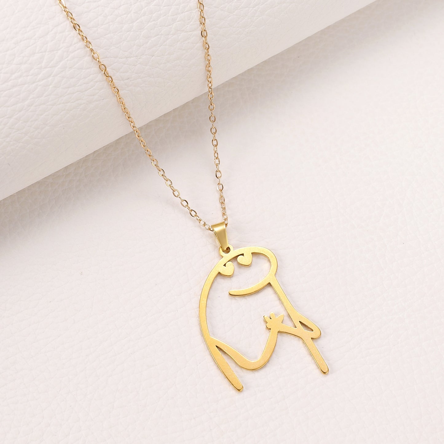 Stainless Steel Copper Geometric Animal Cartoon Pendant Necklace