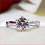 Pt950 Plated Platinum Moissanite Diamond Ring with Classic Micro Inlaid Hearts and Arrows Six Claw Design