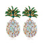 Fashion Creative Fruit Pineapple Inlaid Colorful Diamond  Earrings Wholesale