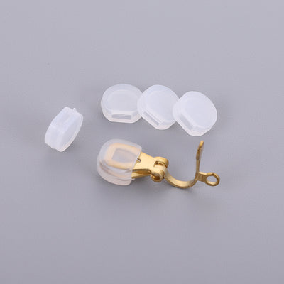 Handmade DIY Jewelry Ear Clip Accessories Transparent Oval Anti-Pain Non-Slip Silicone Pads