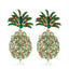 Fashion Creative Fruit Pineapple Inlaid Colorful Diamond  Earrings Wholesale