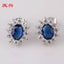 Vintage Oval Zircon Inlay White Gold Plated Ear Clips Studs